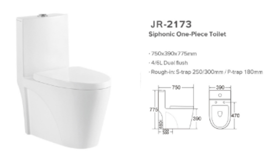 Environmental Siphonic One Piece Water Closet With WARS Approved Flush Fitting