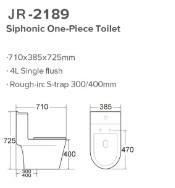 Water Saving Siphonic One Piece Toilet Ceramic Water Closet Gravity Flushing