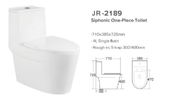 Water Saving Siphonic One Piece Toilet Ceramic Water Closet Gravity Flushing