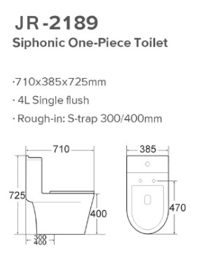 Antibacterial Philippine Watercloset S Trap Toilet Siphonic Wc Single Flush 4L