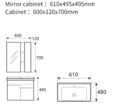 Space Saving Bathroom Wash Basin Mirror Cabinet White Aging Resistance