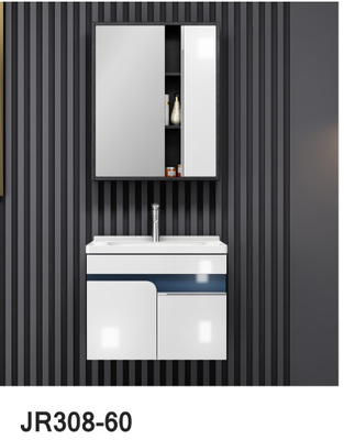 Space Saving Bathroom Wash Basin Mirror Cabinet White Aging Resistance