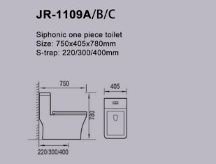 Smooth Glazed Siphonic 1 Piece Water Closet Dual Flush Abrasion Proof