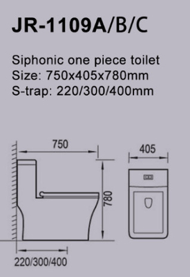 Scratch Resistant Philippine  Rimless Siphonic One Piece Toilet Super Pipe Design 50mm