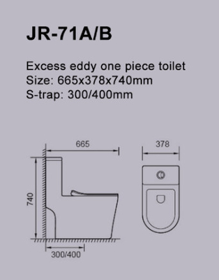 Excess Eddy Siphonic Commode With S Trap Superswirl Flush CE Certified