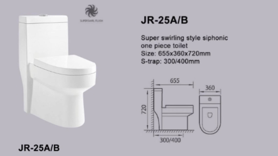 Super Swirling Style White Ceramic 1 Piece Water Closet CE Certified