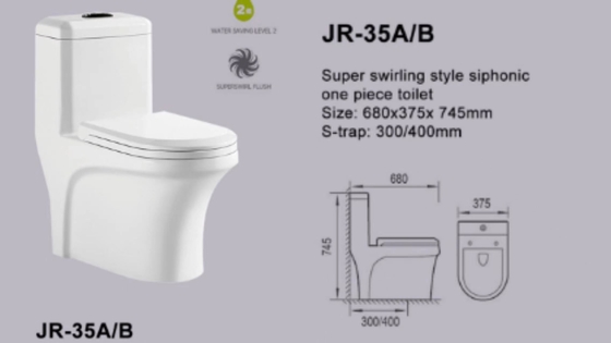 Water Saving Economic One Piece Siphon Jet Water Closet 680*375*745mm