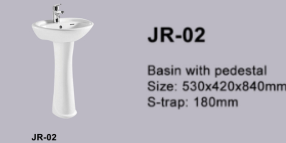Eco Friendly Minimalist Pedestal Sink Single Hole Pedestal Sink Anti Overflow
