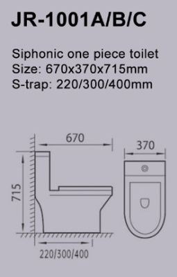 S Trap Single Piece European Closet  Scratches Resistant Philippine Watercloset