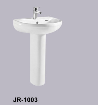 ISO9001 White Modern Freestanding Pedestal Sink 555*443*845MM