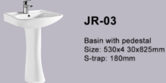 Anti Overflow White Contemporary Pedestal Sink Basin  Aging Resistance