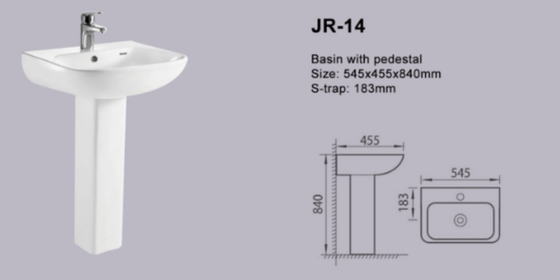 Philippine Stain Resistance Modern Pedestal Basin White Sink Environmental Friendly
