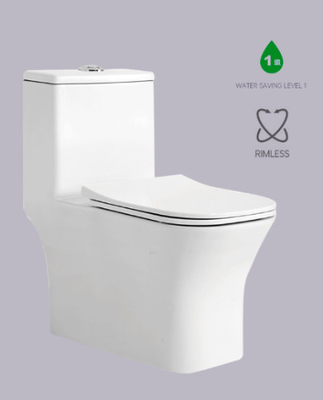 UPC Water Saving 3/6L Flushing Rimless Floor Mounted Toilet One Piece Commode