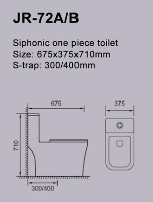High Efficiency Siphonic Washdown Water Closet  675*375*710mm Philippine Watercloset