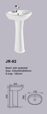 Washing Hands Modern Pedestal Basin Single Tap Hole Basin Philippine Washbasin