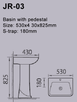 Eco Friendly Bathroom Pedestal Basin Hand Wash Wear Resistance Philippine Washbasin