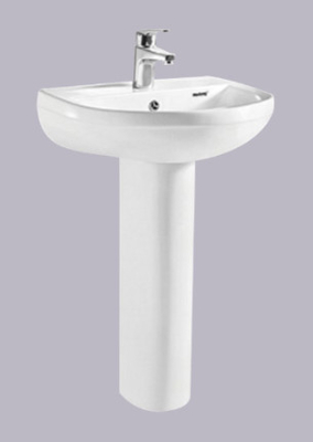 Easy To Clean Single Hole Modern Pedestal Basin Wear Resisting