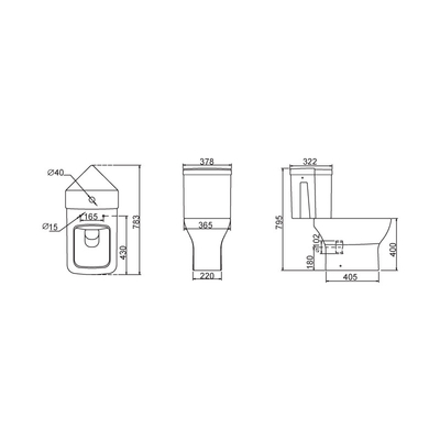 Standard Size Dual Flush 4.5L/3L Toilet - Projection Toilet for B2B Buyers