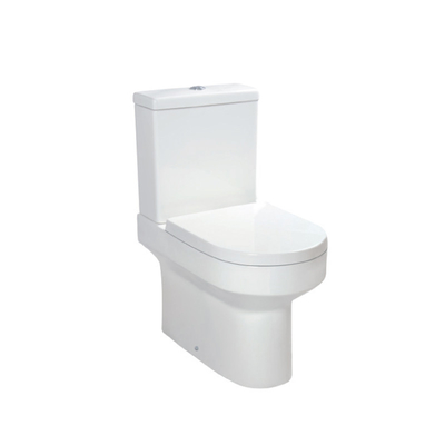 Short Projection Close Coupled Toilet with Soft Close Seat Cover in White Color