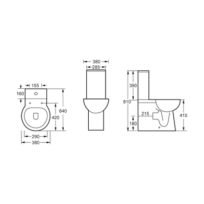 Back to Wall Short Projection Round Toilet with 4.5L/3L Water Consumption
