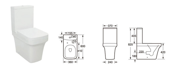 Shape:Round Ceramic Toilets WC with Dual Flush Functionality for Commercial Use